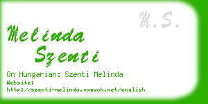 melinda szenti business card